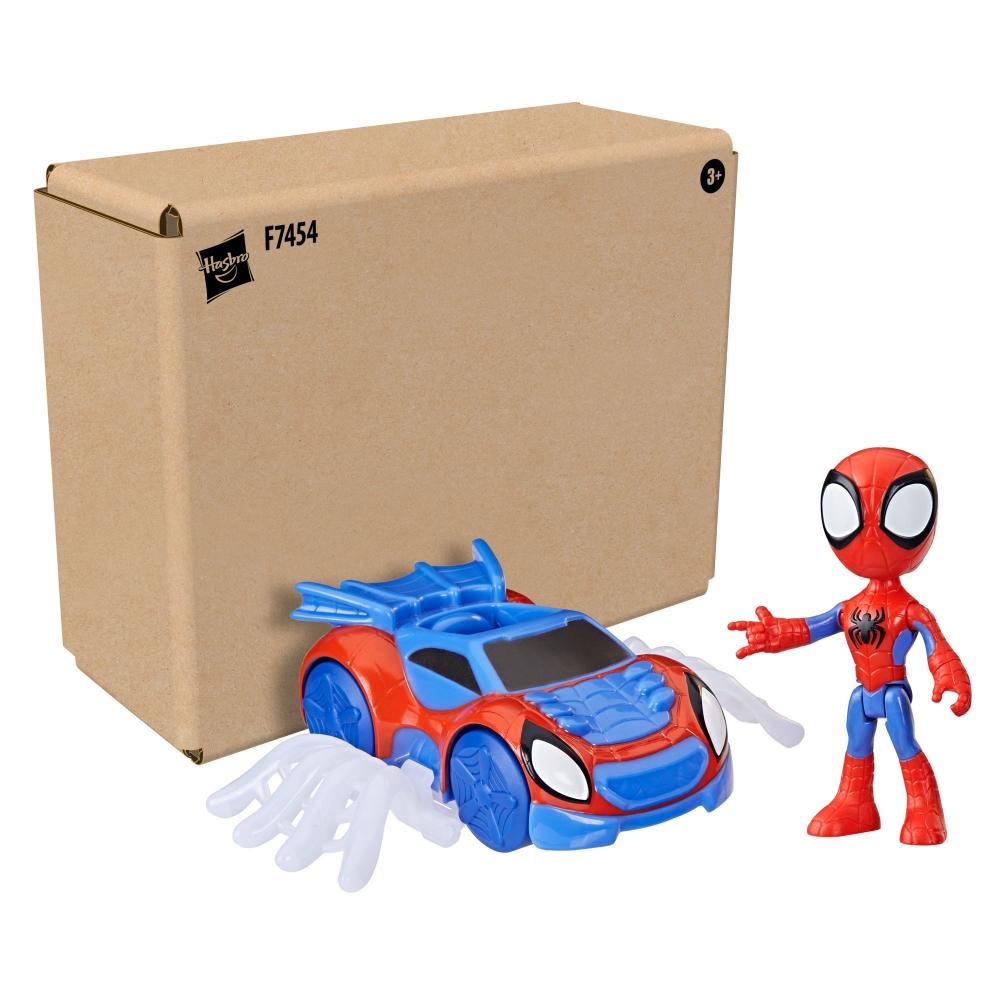 Spidey and his Amazing Friends Spidey Web Crawler Set, 4-Inch Scale Action Figure and Vehicle, Marvel Preschool Super Hero Toys, Kids Easter Gifts, Ages 3+