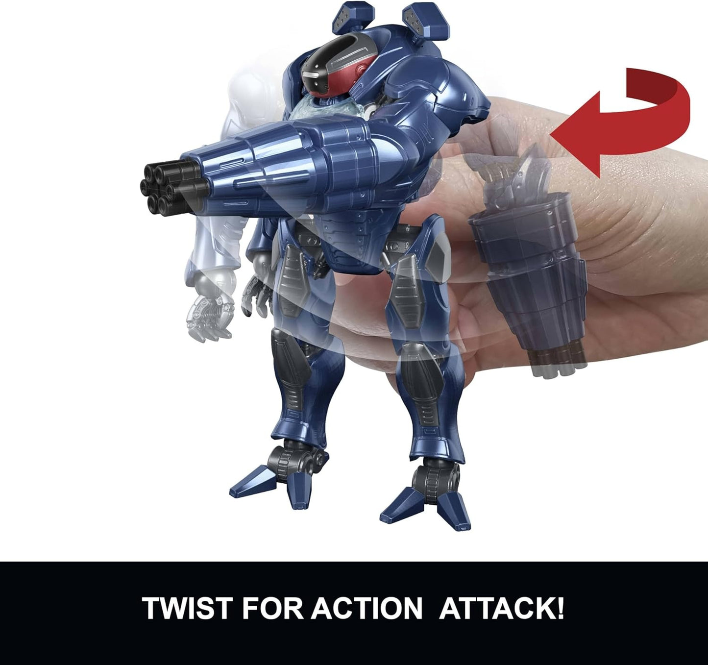 Masters of the Universe Feature Action Figure Combat Ready Roboto, Twist & Release Quick Draw Move, 5.5 Inch with Blaster, 2026 Movie Accurate Hero Toy