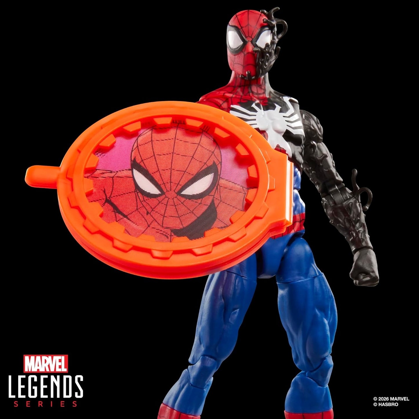 Marvel Legends Series Secret Wars Spider-Man (Alien Costume), Retro Comics Collectible 6 Inch Action Figure with Lenticular Shield