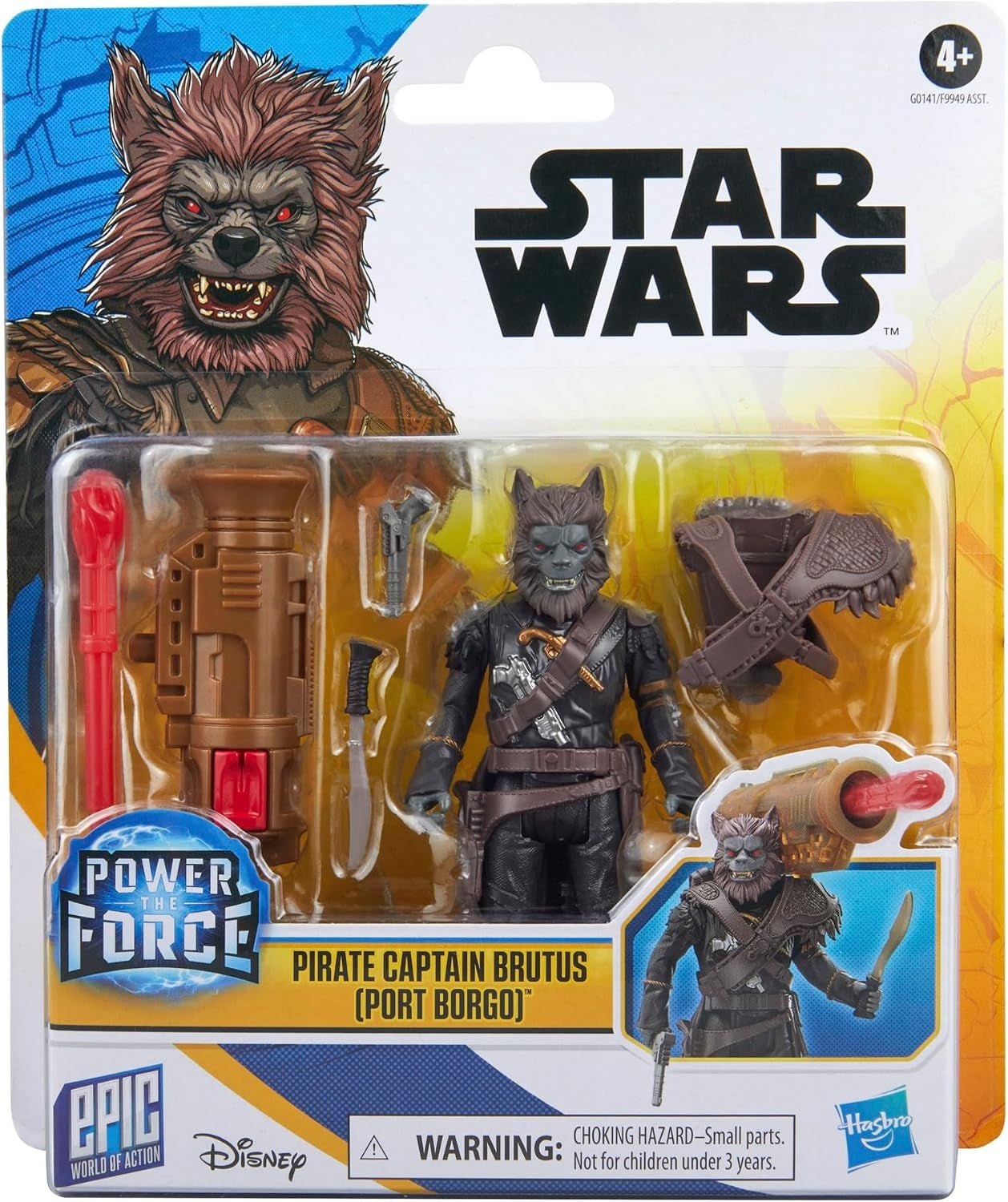 STAR WARS Epic World of Action Pirate Captain Brutus (Port Borgo) 4-Inch Deluxe Action Figure & 5 Accessories, Toys for Boys & Girls Ages 4+