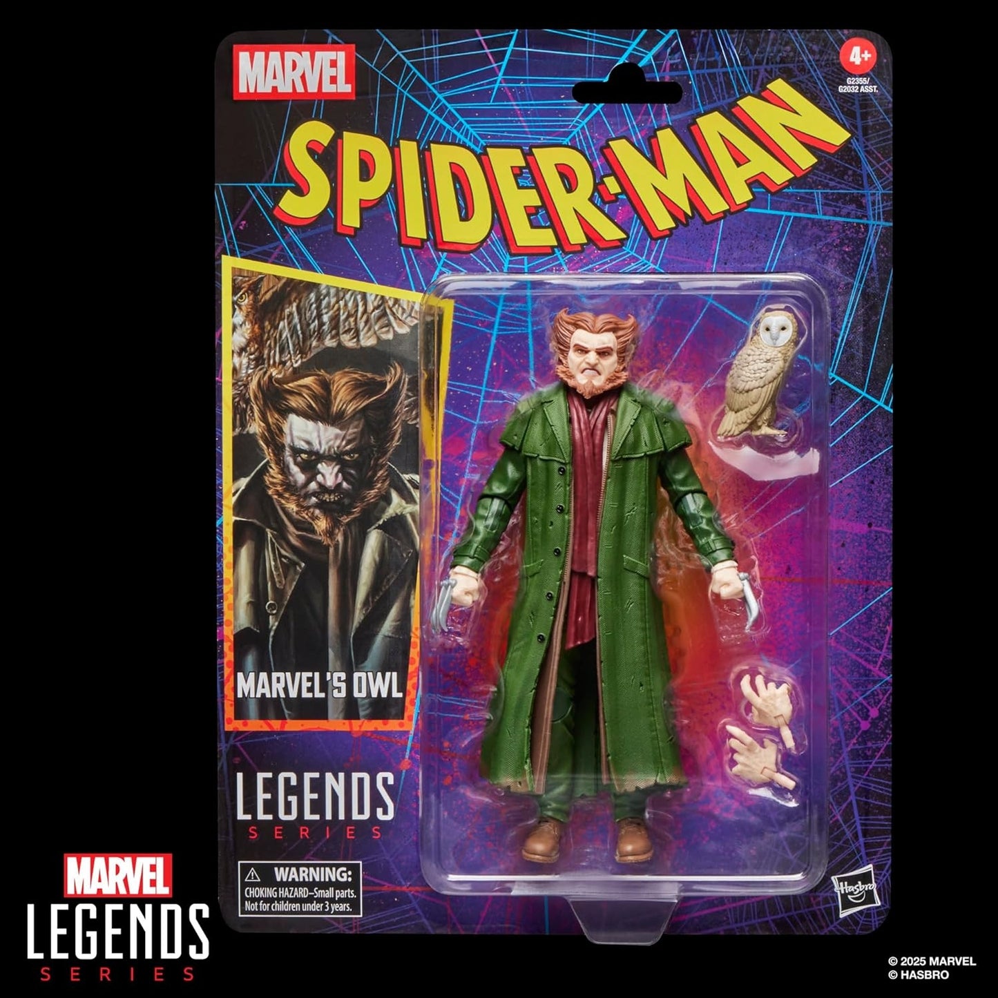 Marvel Legends Series Marvel’s Owl, Retro Cardback Spider-Man Comics Collectible 6-Inch Scale Action Figure