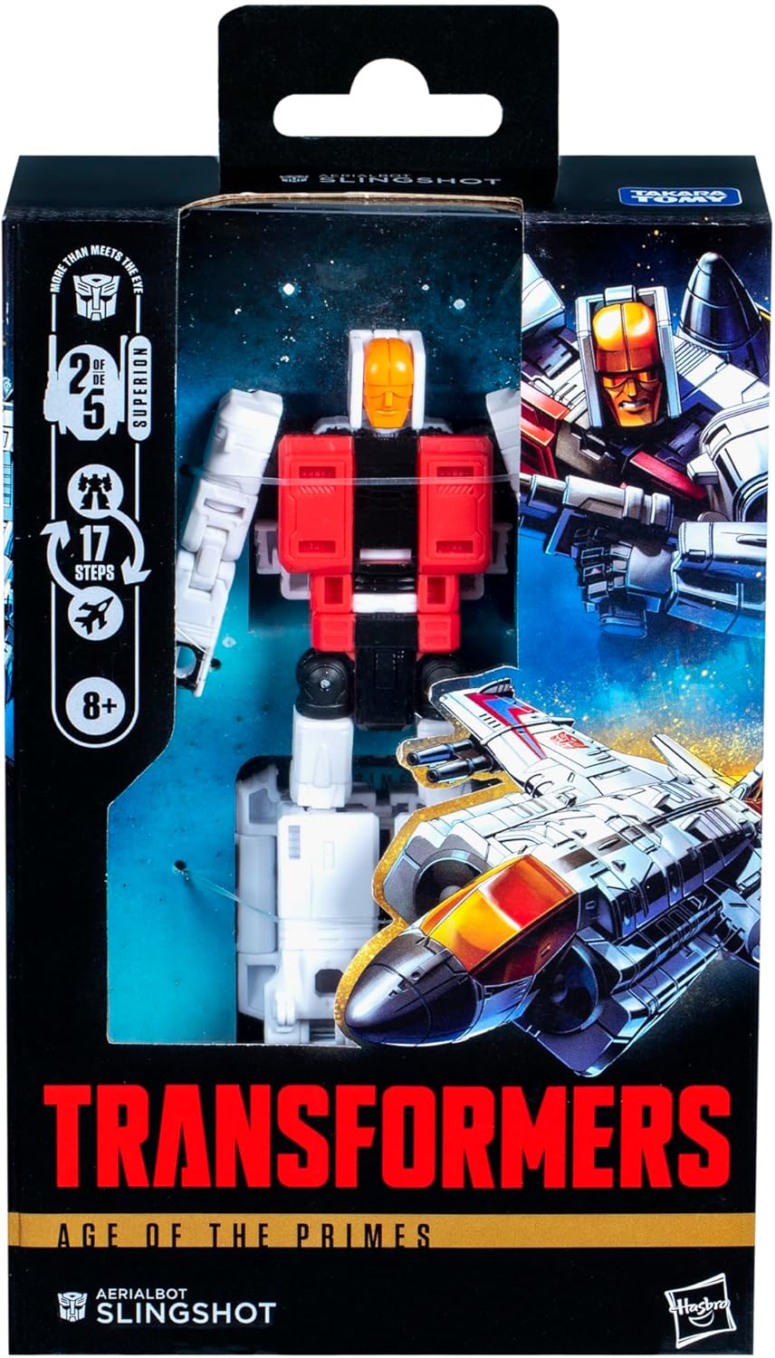 Transformers Age of The Primes Deluxe Class Aerialbot Slingshot, 5.5-inch Converting Action Figure, Robot Toys for Ages 8+