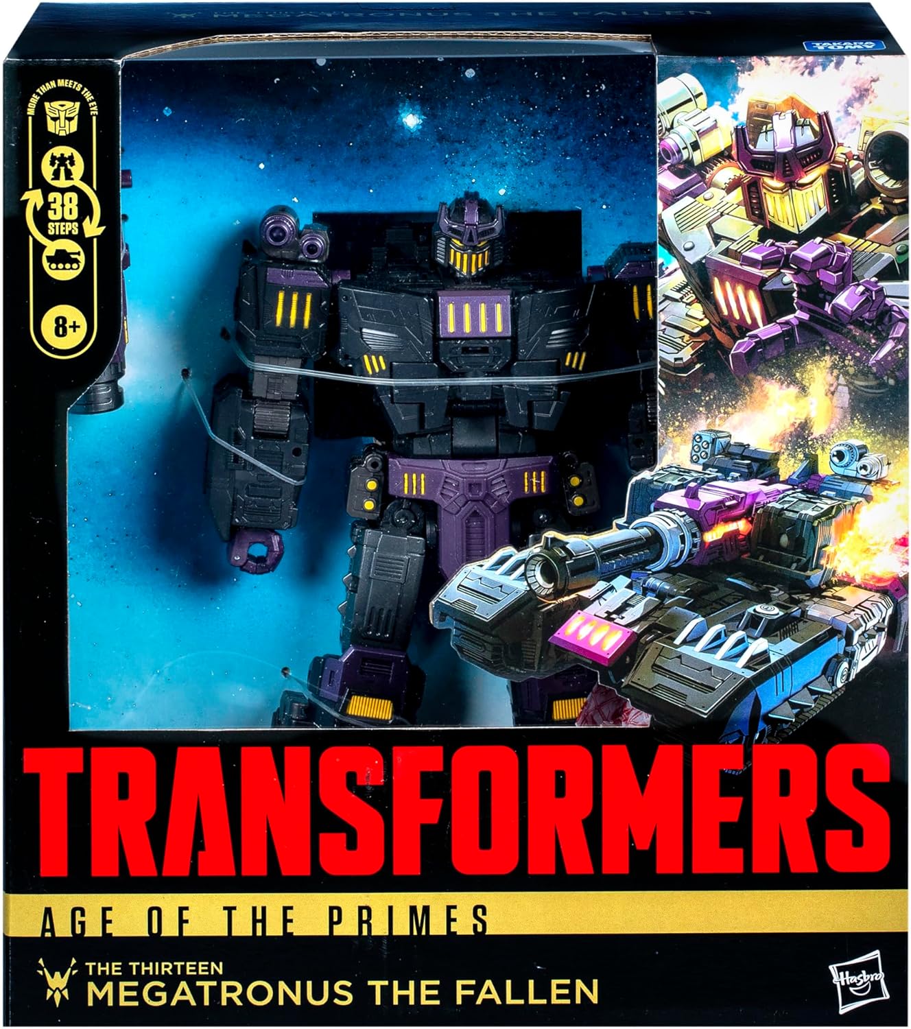 Transformers Age of The Primes Leader Class The Thirteen Megatronus The Fallen, 7.5-inch Converting Action Figure, Boys and Girls Ages 8+