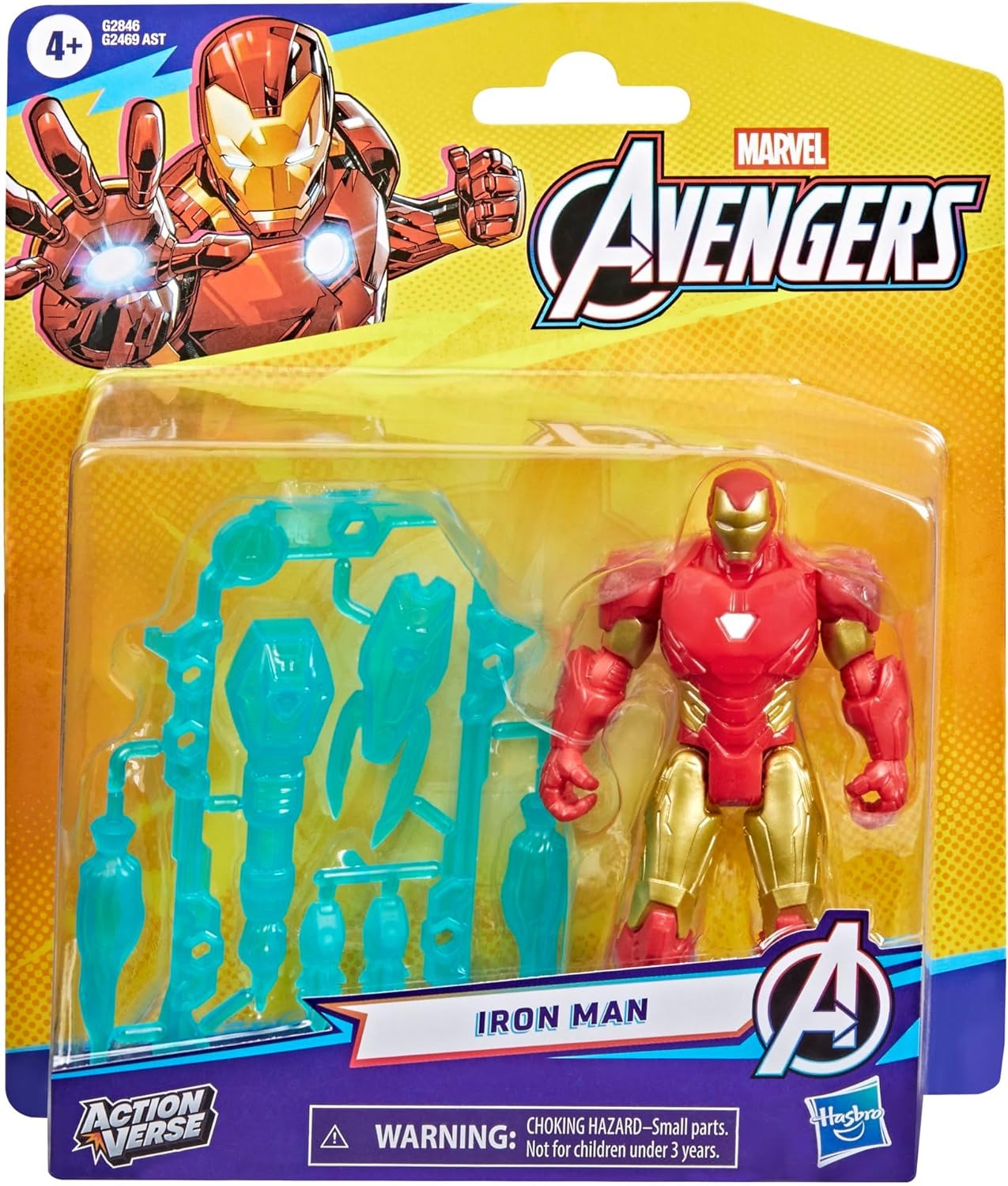 AVENGERS Marvel ActionVerse Iron Man Action Figure & Accessories, 4.5-Inch (11.4 CM) Super Hero Toys & Figures for Kids, Ages 4+