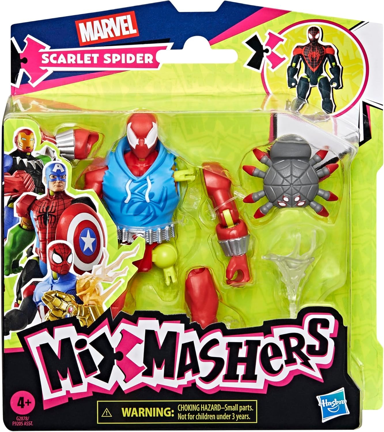 SPIDER-MAN MixMashers Marvel Scarlet Spider Custom Mix-and-Match Action Figure & Accessories, 5-Inch-Scale (12 cm) Super Hero Toys for Kids Ages 4+