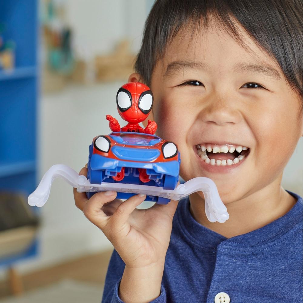 Spidey and his Amazing Friends Spidey Web Crawler Set, 4-Inch Scale Action Figure and Vehicle, Marvel Preschool Super Hero Toys, Kids Easter Gifts, Ages 3+