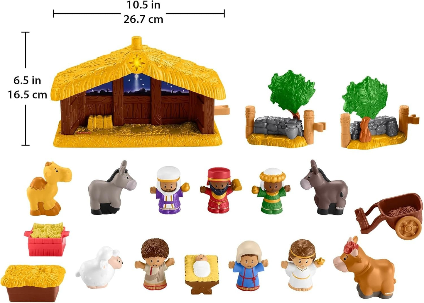 Fisher-Price Little People Toddler Toy Nativity Set with Music Lights and 18 Pieces for Christmas Play Ages 1+ Years