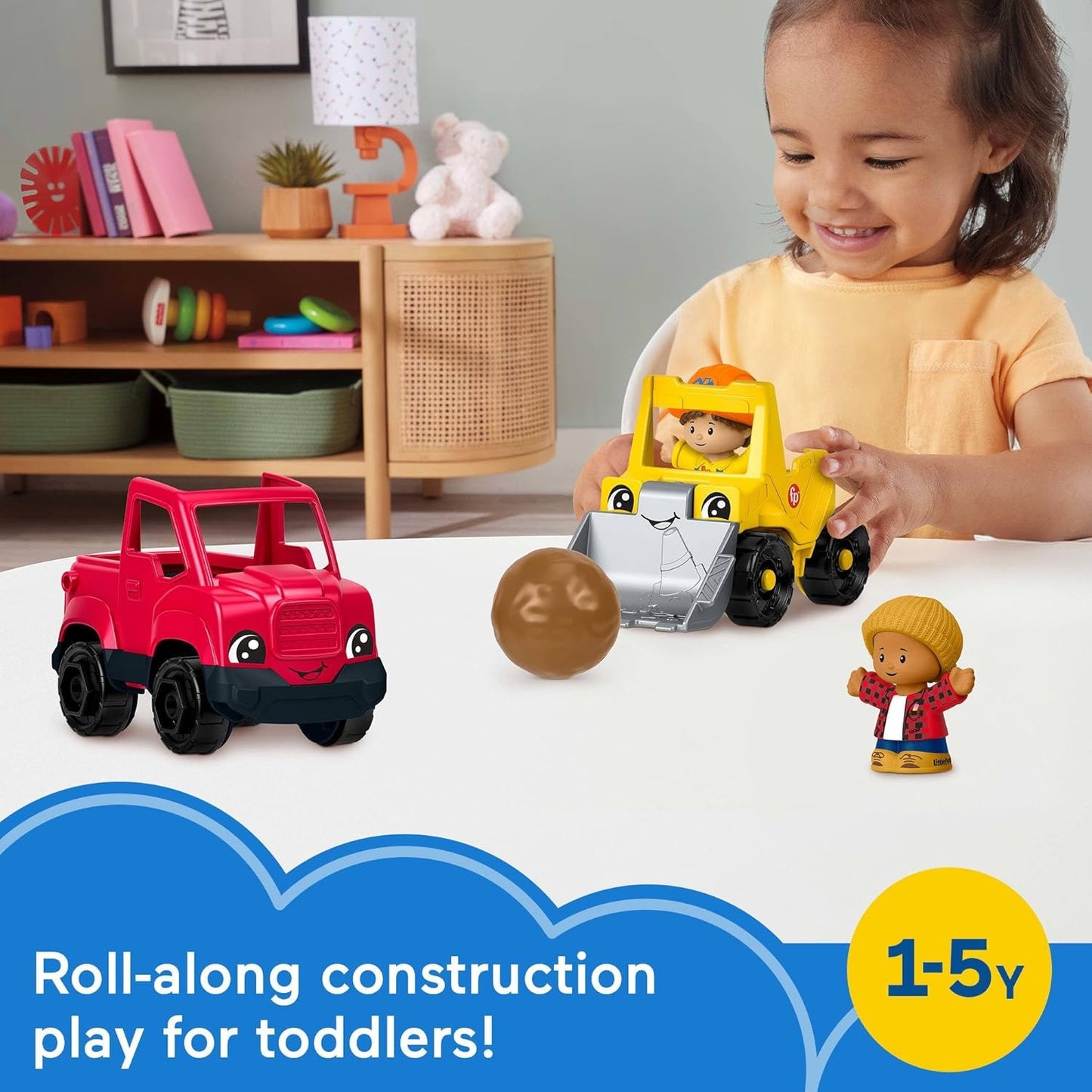 Fisher-Price Little People Toddler Toys, Work Around Town 5-Piece Vehicle & Figure Set for Pretend Play Kids Ages 1+ Years