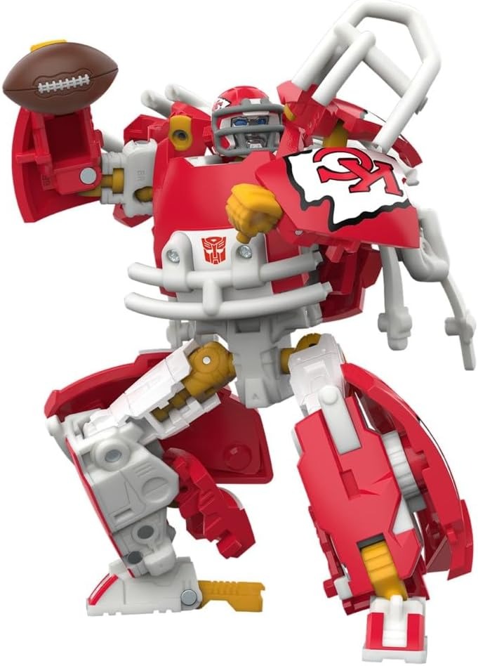 Transformers NFL Kansas City Chiefs KC-59, 5.5-Inch Action Figure Changes from Robot to Helmet, Football Toys for Ages 8+