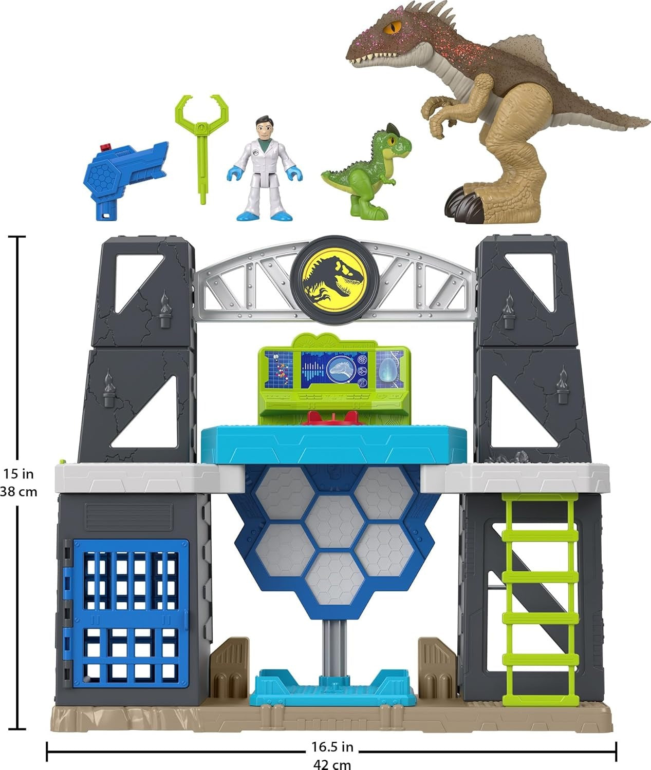 Fisher-Price Imaginext Jurassic World Dinosaur Toys Scan & Glow Dino Playset with Lights & Sounds for Kids Ages 3+ Years