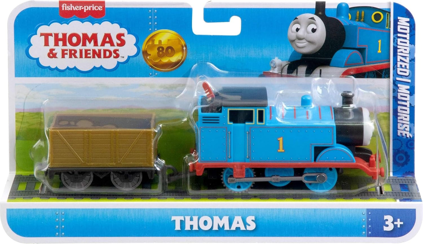 Thomas & Friends by Fisher-Price Motorized Toy Train, Classic Thomas Battery-Powered Engine & Cargo Car, Storytelling Play for Preschoolers