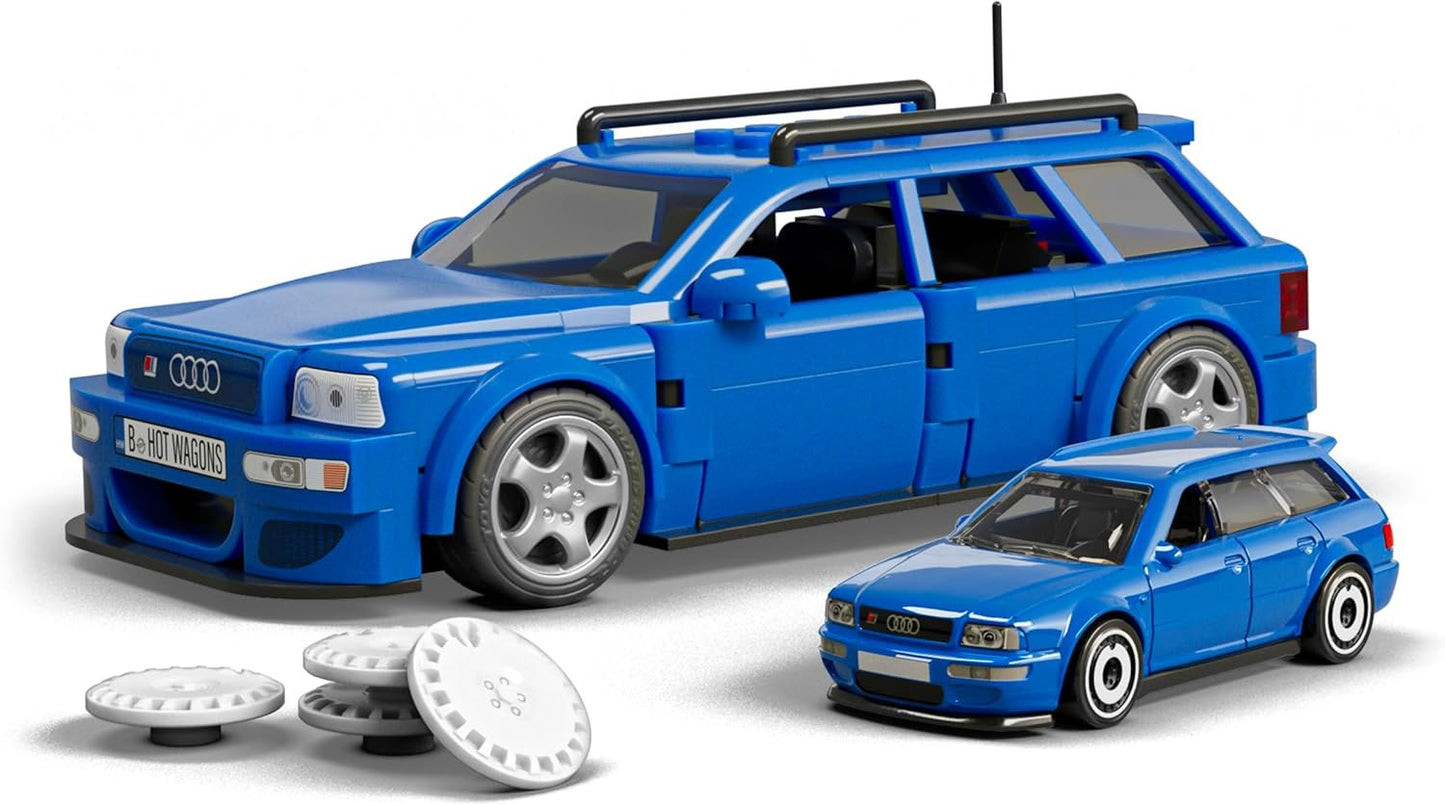 Mattel Brick Shop Hot Wheels Speed Series Building Set, ’94 Audi Avant RS2 with 253 Pieces, Realistic Details and Custom Decals, Adult Collectors and Kids Ages 10+