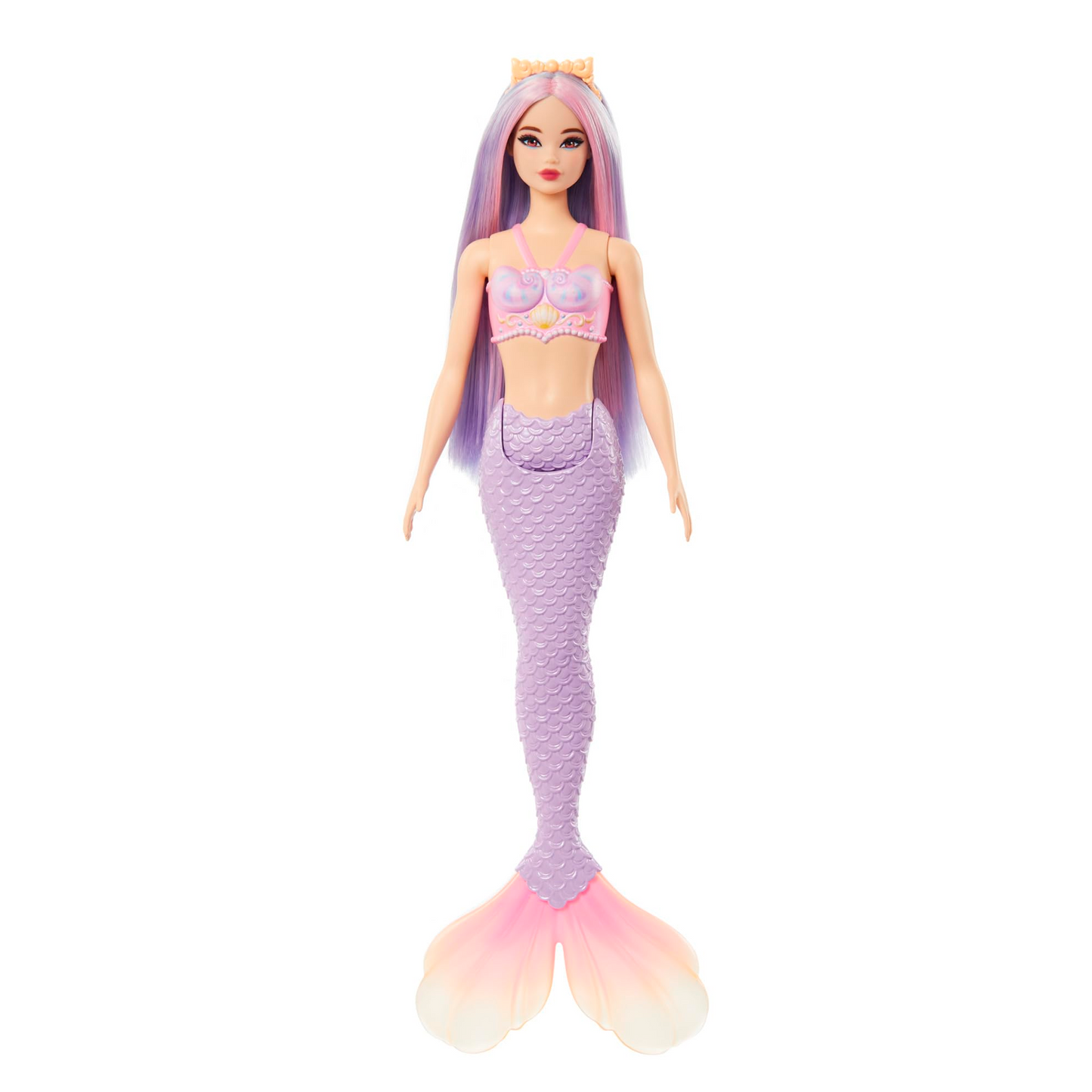Barbie Mermaid Doll with Pink & Lilac Fantasy Hair & Headband Accessory, Toy with Shell-Inspired Bodice & Lavender Tail