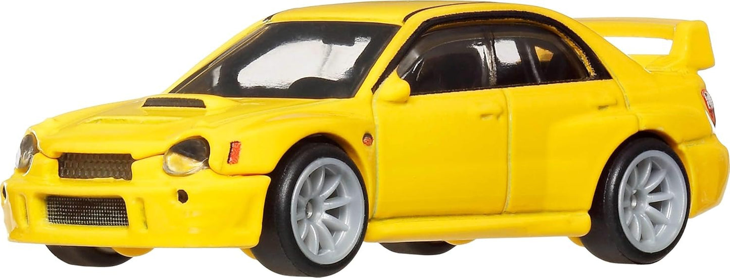 Hot Wheels Car Culture Premium 1:64 Scale Die-Cast Subaru Impreza WRX with Real Riders Tires & Metal/Metal Body & Chassis, Thrill Climbers Collectible
