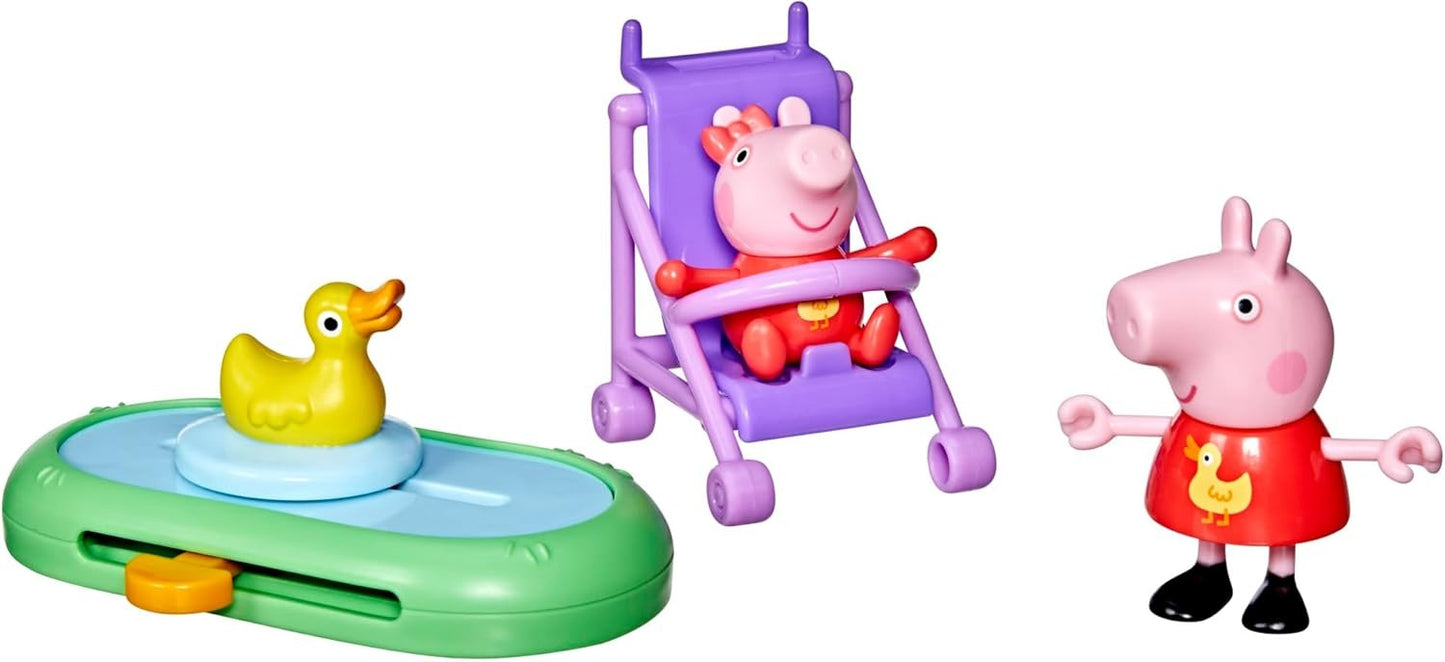 Peppa Pig Peppa and Evie's Park Fun Playset with 2 Figures and 2 Accessories, Preschool Toys for 3 Year Old Girls and Boys and Up