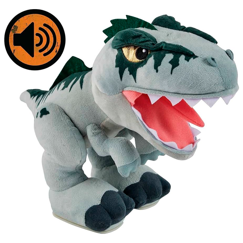 Mattel Jurassic World Dominion Chompin’ Action Giganotosaurus Plush Dinosaur Figure, Soft Doll with Roar Sound and Chomp Motion, Toy Gift