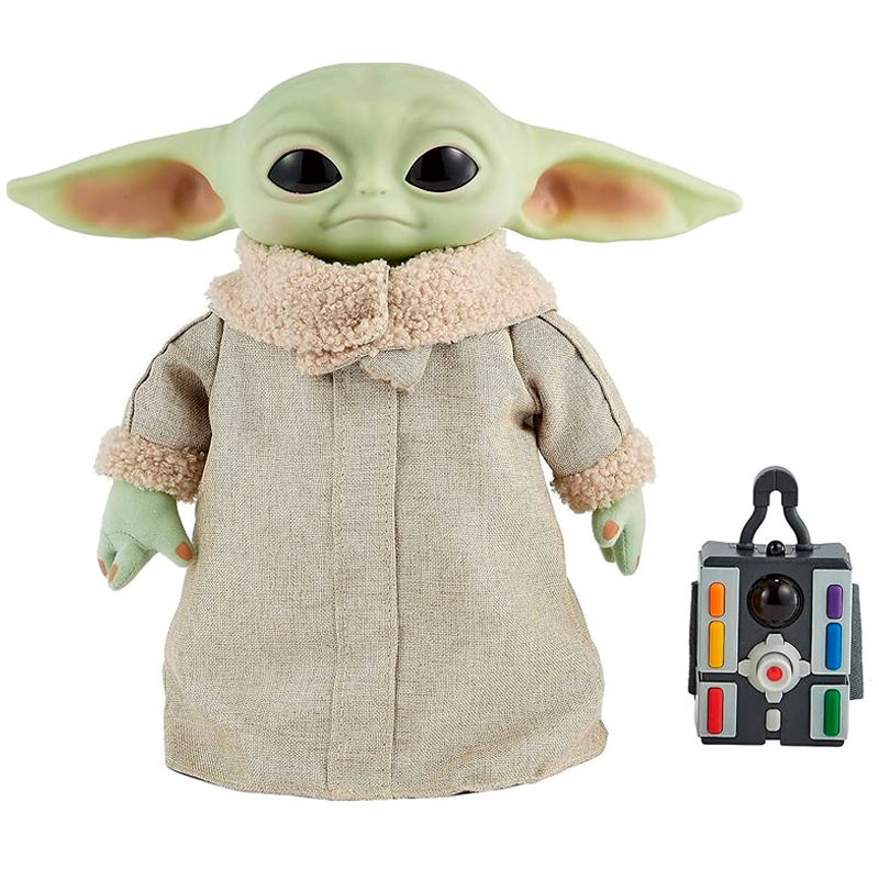 Mattel Star Wars The Mandalorian Grogu RC 12-inch Plush Toy, Real Moves Soft Body Doll with Remote-Controlled Motion & Sounds