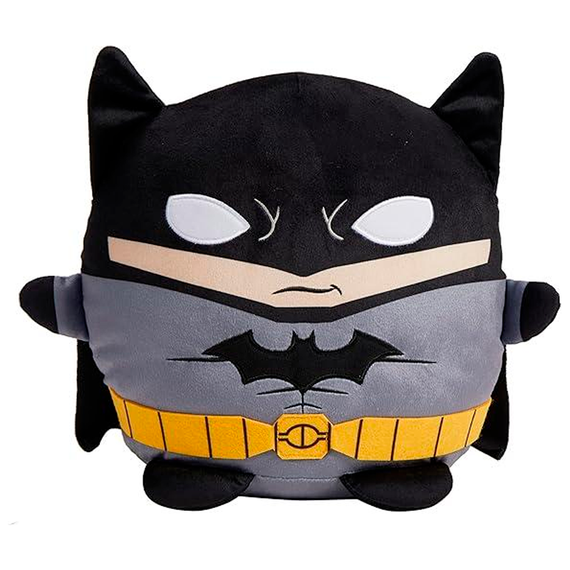 Mattel DC Cuutopia Batman Plush Toy, Super Hero Soft Rounded Pillow Doll, 10-inch Character Collectible