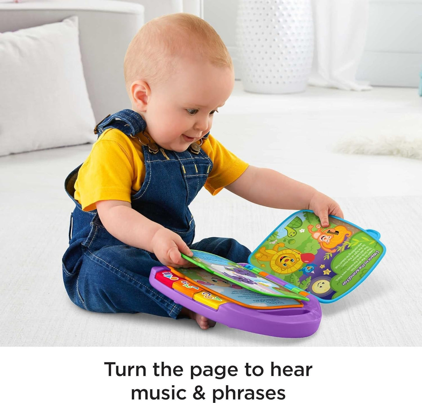 Fisher-Price Laugh & Learn Storybook Rhymes, take-Along Musical Toy Book with Learning Content for Infants