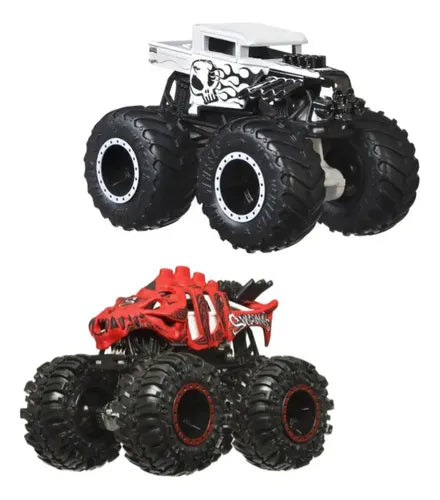 Hot Wheels Monster Trucks Demolition Doubles Bone Shaker vs Skelesaurus