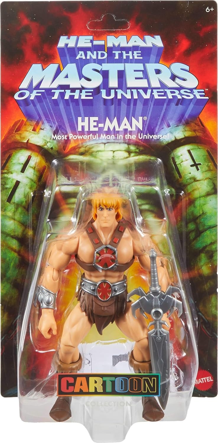 Masters of The Universe Origins Action Figure 200X Cartoon Collection He-Man, 5.5 Inch 1980s Motu TV Hero, Detailed Design & Power Sword Accessory