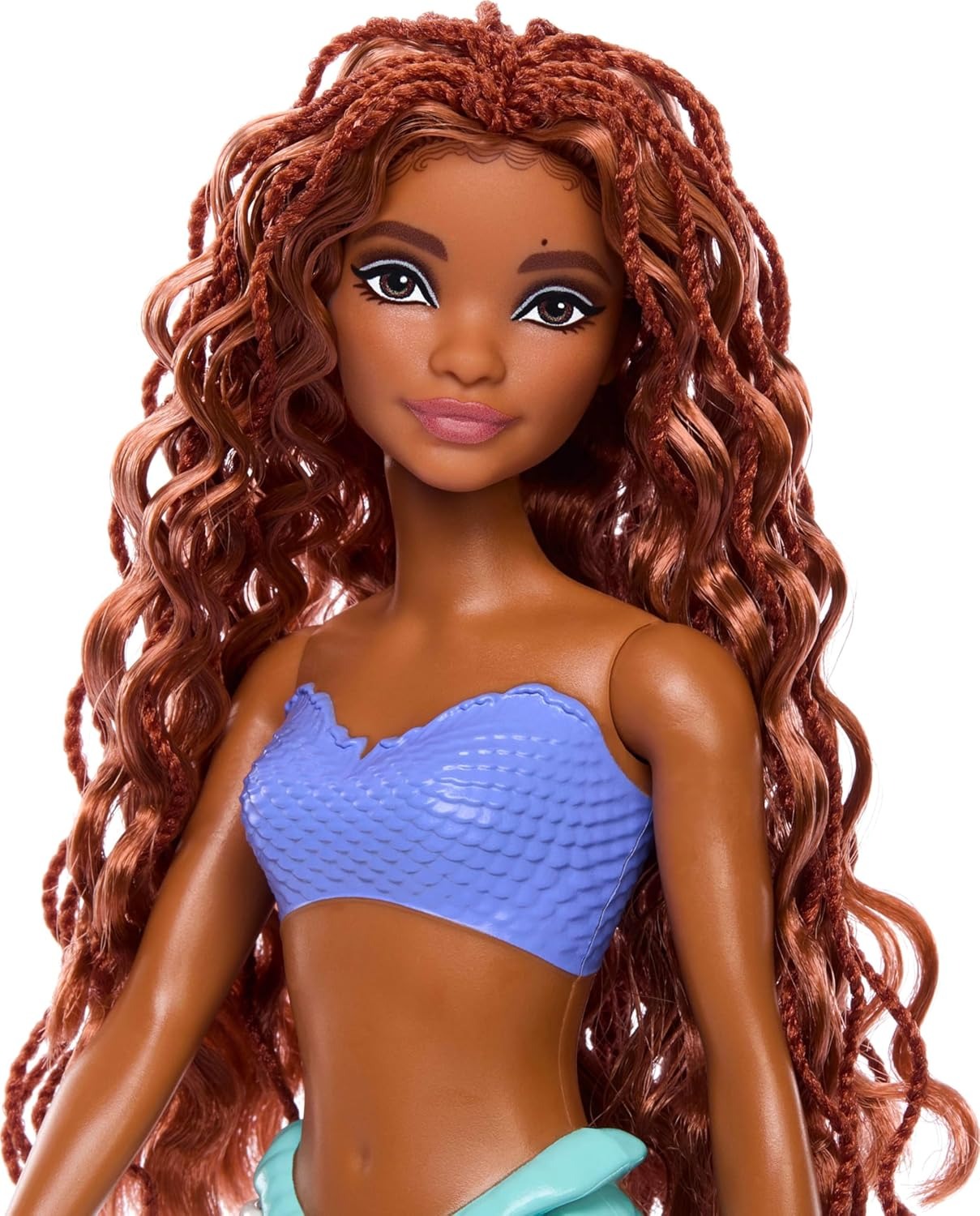 Mattel Disney Princess Ariel Mermaid Doll with Sparkling Soft Fin & Natural Hair, Posable & Collectible, Inspired by Live Action Movie