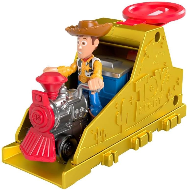 Fisher-Price Imaginext Launcher Set with 3-inch Woody Action Figure & Toy Vehicle, Inspired by Disney Pixar Toy Story (Characters May Vary)