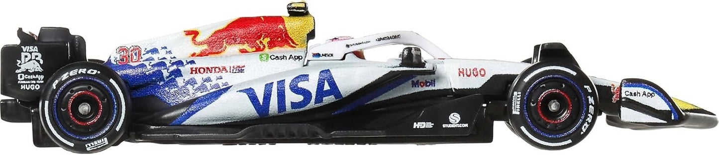 Hot Wheels 1:64 Scale Premium Die-Cast Formula 1 Collectible Toy Race Car with Real Riders Tires & Metal/Metal Body & Chassis (Styles May Vary)