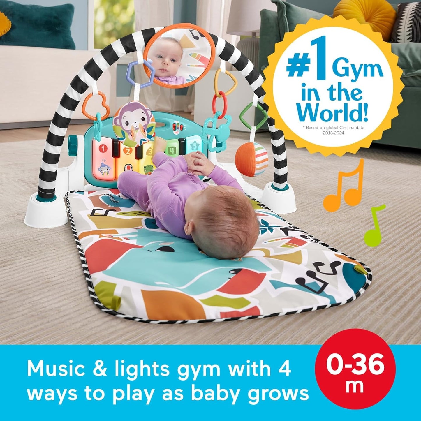 Fisher-Price Glow and Grow Kick & Play Piano Gym