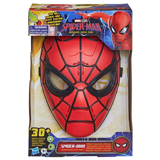 Marvel Studios Spider-Man: Brand New Day Wisecrackin’ Glow Mask, Electronic Role Play Toy, Super Hero Costume Mask and Toys for Kids, Ages 5+