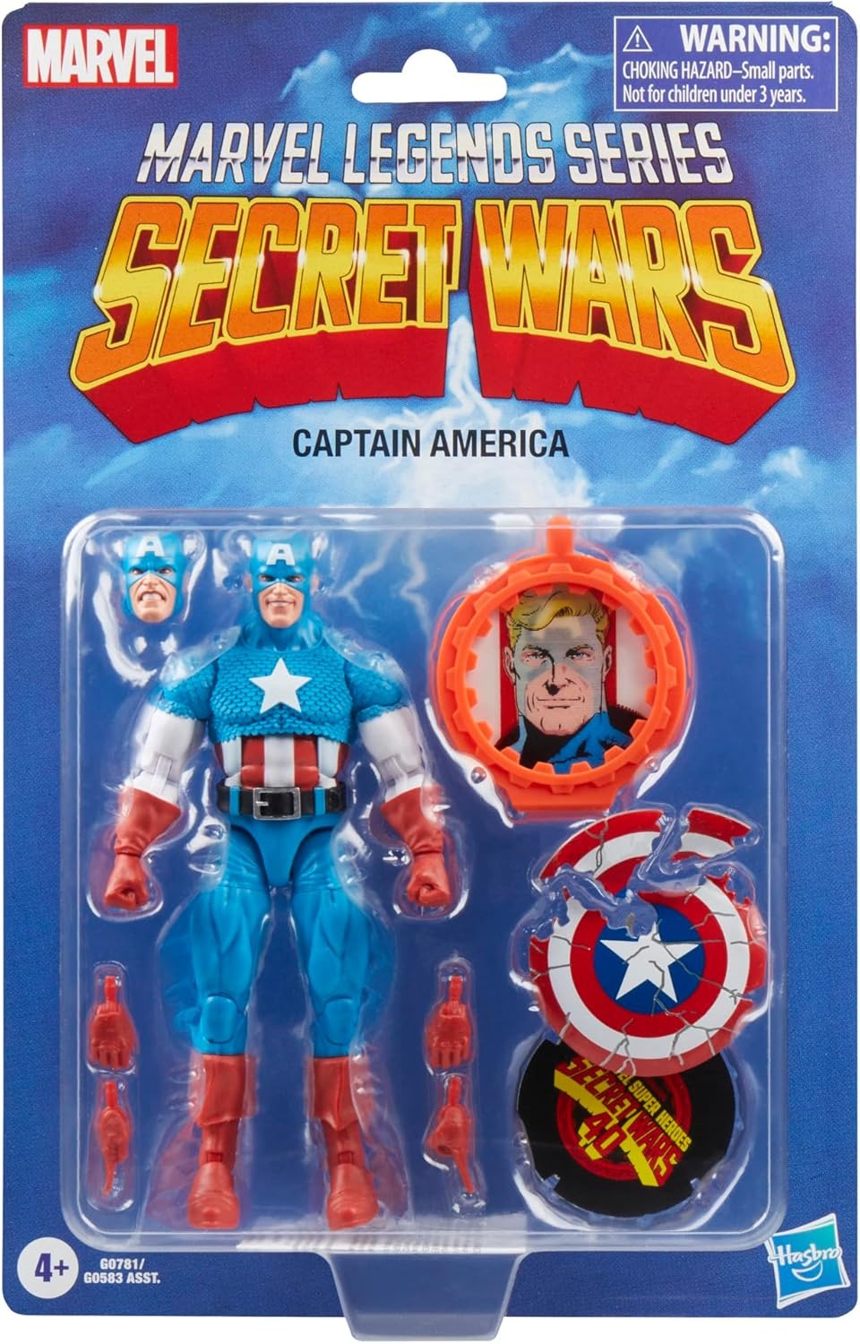 Marvel Legends Series Captain America, Avengers Retro Marvel Comics Secret Wars Collectible 6 Inch Action Figure with Shield