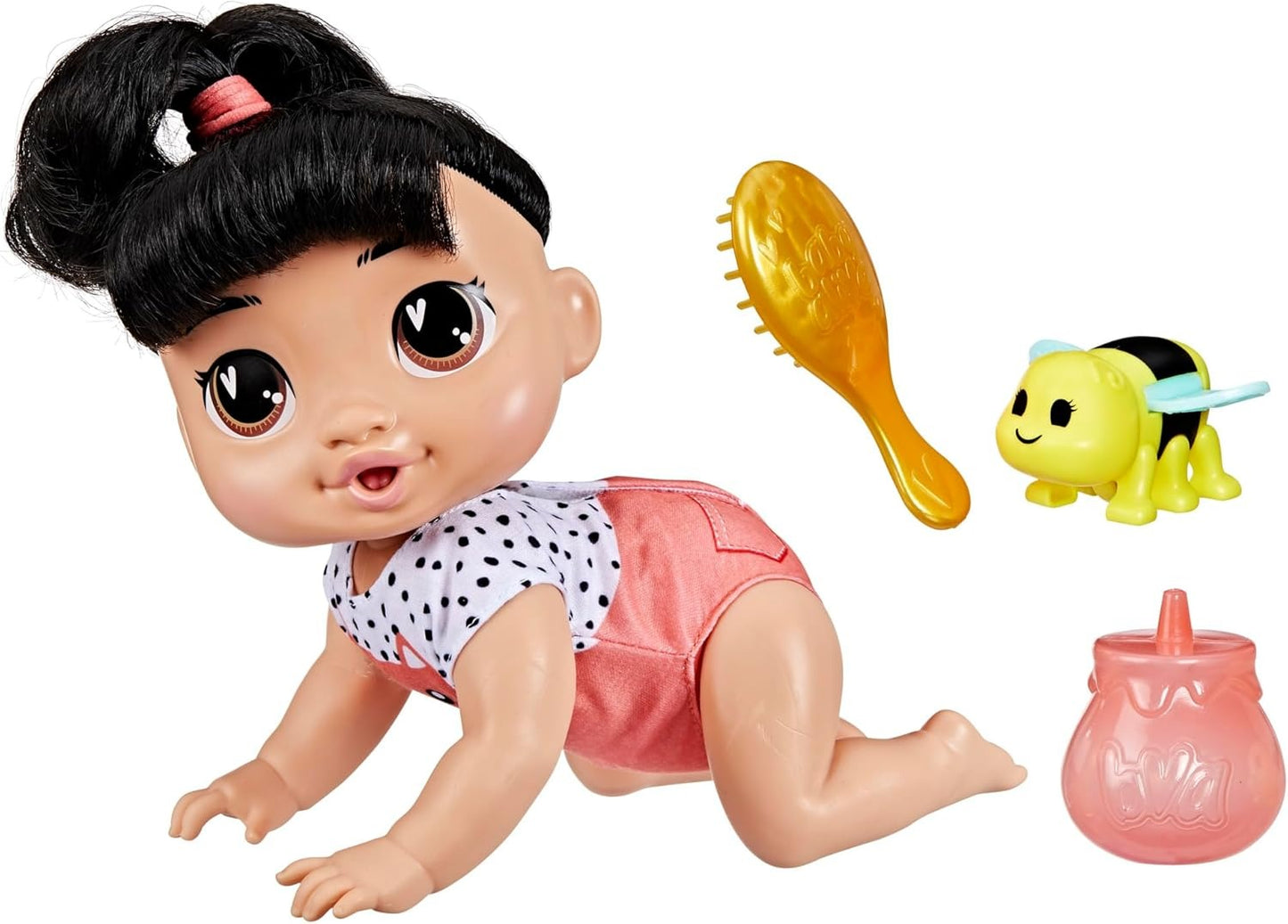 Baby Alive Crawl 'n Play Katie Kat Electronic Crawling Baby Doll Set, Black Hair, Kids Toys for Girls & Boys 3 Years & Up, 10.75 Inches