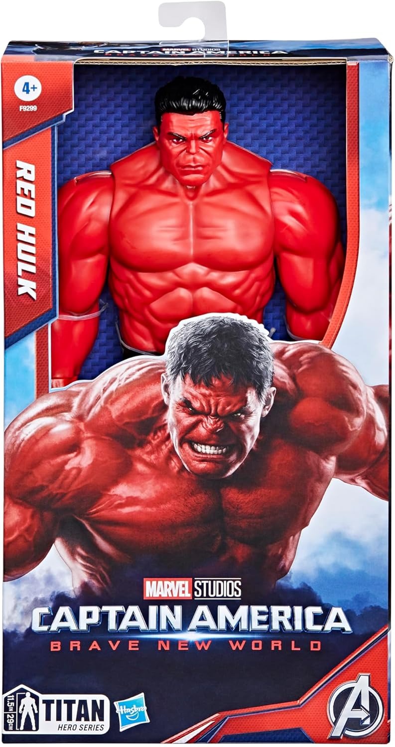 Marvel Studios Captain America Brave New World, Titan Hero Series, 12-Inch Deluxe Red Hulk Action Figure, Super Hero Toys for Kids 4 and Up
