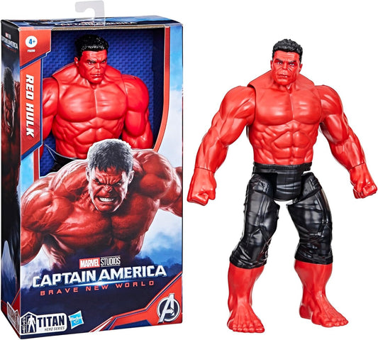 Marvel Studios Captain America Brave New World, Titan Hero Series, 12-Inch Deluxe Red Hulk Action Figure, Super Hero Toys for Kids 4 and Up