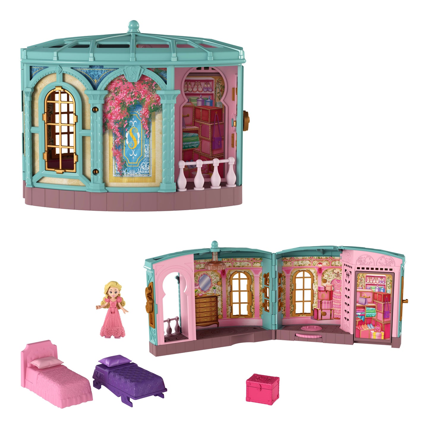 Mattel Universal Pictures’ Wicked So Popular Dorm Small Doll Playset with 3 Play Spaces & 9 Accessories, Inspired by The Movie