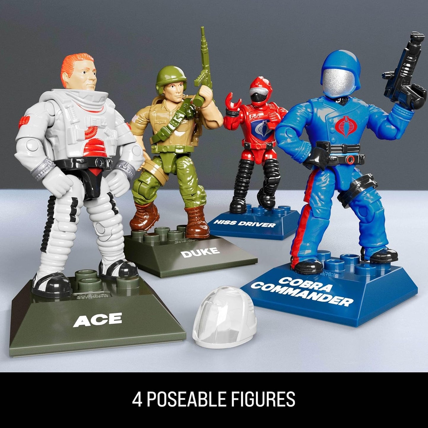 MEGA G.I. Joe Action Figures Building Toys, Skystriker XP-14F vs. Cobra H.I.S.S. with 617 Pieces, 4 Poseable Characters, for Collectors