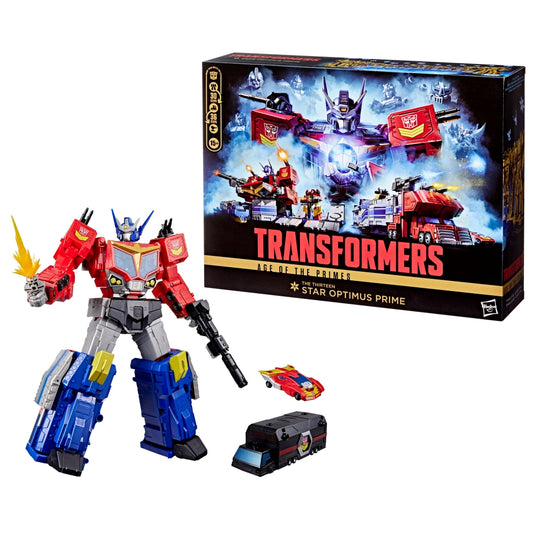 Transformers Age of The Primes Titan Class The Thirteen Star Optimus Prime, 15-inch Converting Action Figure, Robot Toys for Ages 15+
