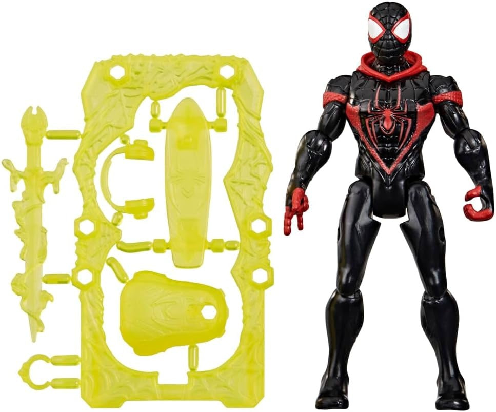Marvel Spider-Man ActionVerse Miles Morales Action Figure & Accessories, 4.5-Inch (11.4 CM) Super Hero Toys & Figures for Kids, Ages 4+