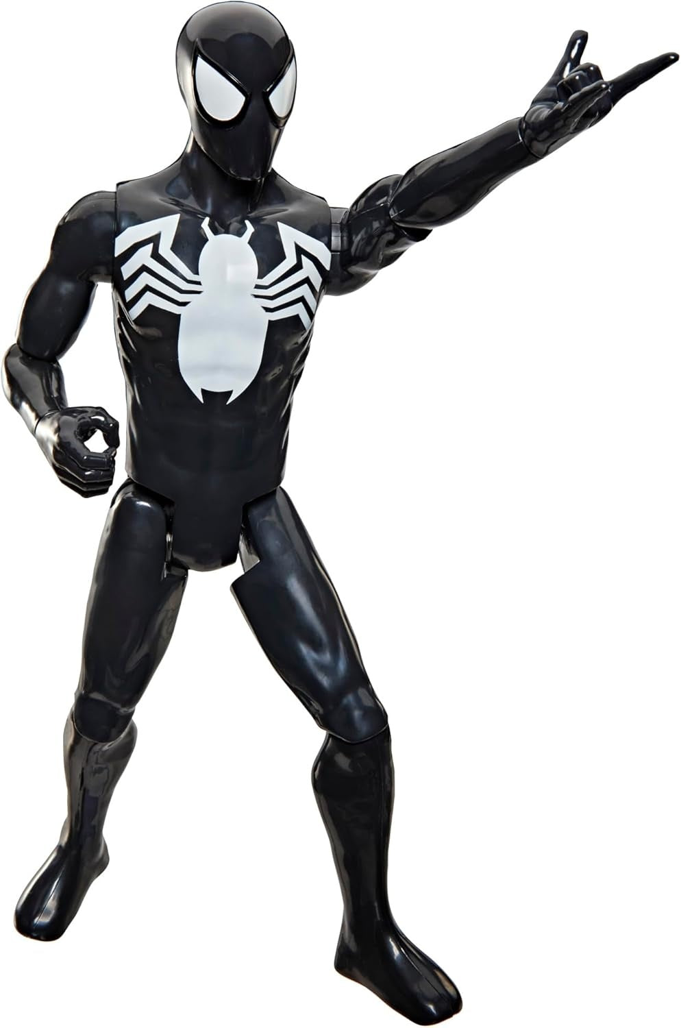 SPIDER-MAN Marvel Titan Series Black Suit Action Figure, 12-Inch-Scale (30 cm) Super Hero Toys for Kids Ages 4+
