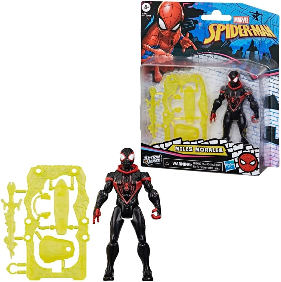 Marvel Spider-Man ActionVerse Miles Morales Action Figure & Accessories, 4.5-Inch (11.4 CM) Super Hero Toys & Figures for Kids, Ages 4+