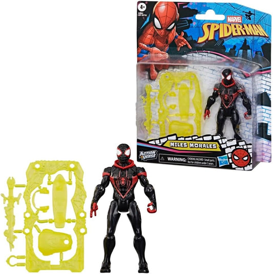 Marvel Spider-Man ActionVerse Miles Morales Action Figure & Accessories, 4.5-Inch (11.4 CM) Super Hero Toys & Figures for Kids, Ages 4+