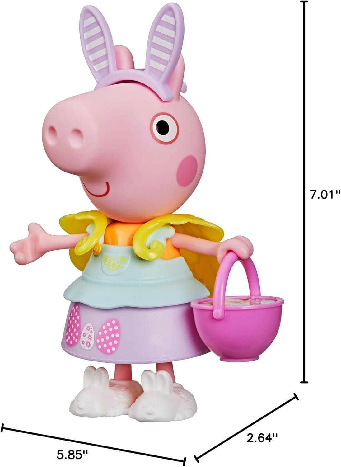 Peppa Pig Springtime Dress-Up Figure with 6 Easy-On Fashion Accessories, 6-Inch Doll, Easter Gift for Kids, Preschool Toys for Girls and Boys 3 and Up