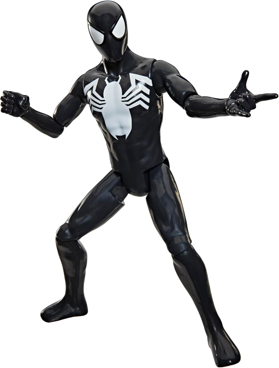 SPIDER-MAN Marvel Titan Series Black Suit Action Figure, 12-Inch-Scale (30 cm) Super Hero Toys for Kids Ages 4+