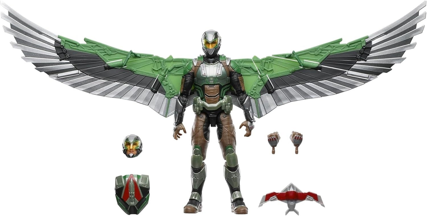 Marvel Legends Series Marvel’s Falcon, Captain America: Brave New World Collectible Deluxe 6 Inch Action Figure | Deluxe Wing Backpack, 20 Plus Points, Includes 8 Accessories, Window-Box Packaging