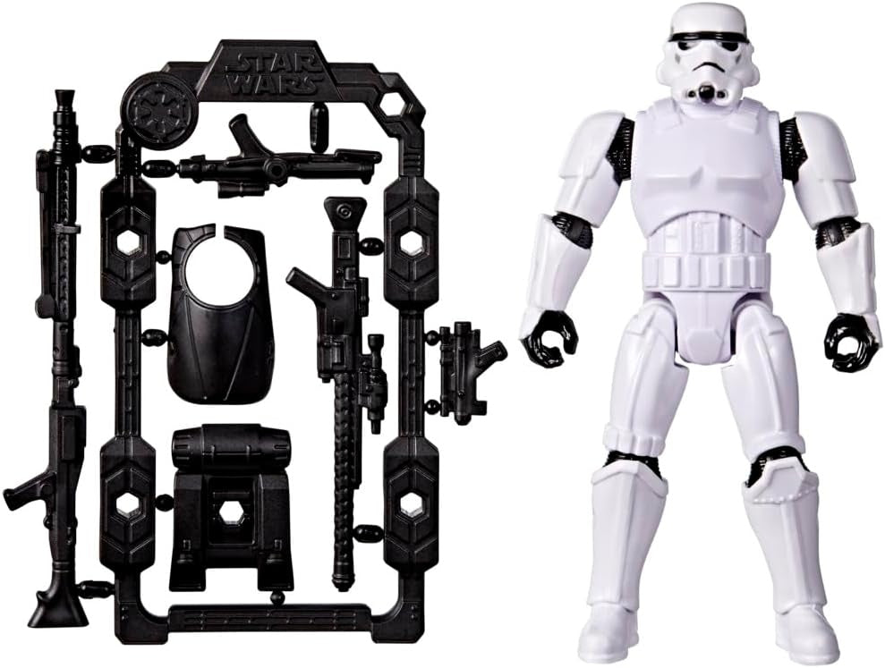 STAR WARS ActionVerse Stormtrooper 4.5-Inch Action Figure & Accessories, Reusable Accessory Storage Rack, Toys for Boys & Girls Ages 4+