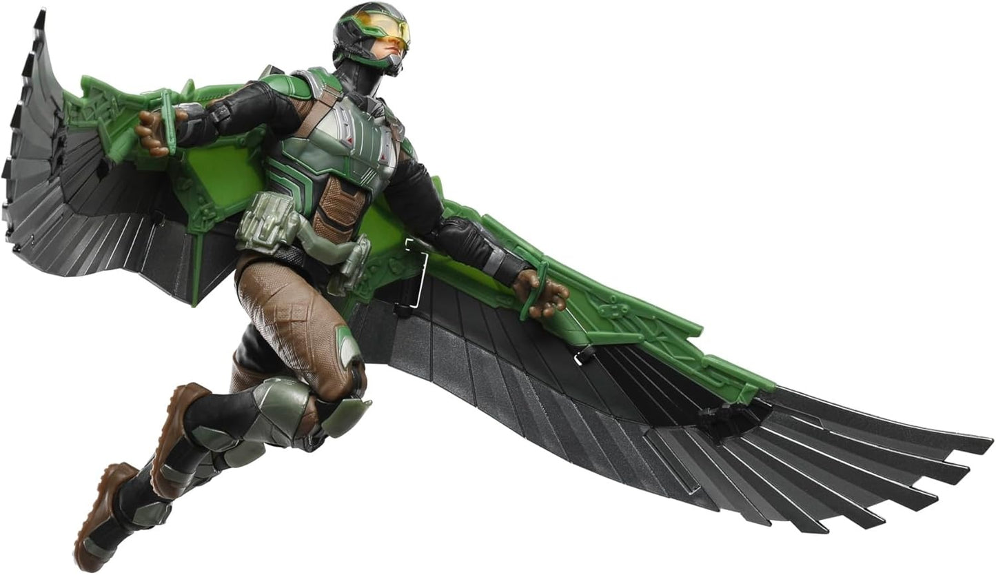 Marvel Legends Series Marvel’s Falcon, Captain America: Brave New World Collectible Deluxe 6 Inch Action Figure | Deluxe Wing Backpack, 20 Plus Points, Includes 8 Accessories, Window-Box Packaging