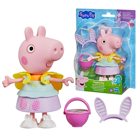 Peppa Pig Springtime Dress-Up Figure with 6 Easy-On Fashion Accessories, 6-Inch Doll, Easter Gift for Kids, Preschool Toys for Girls and Boys 3 and Up