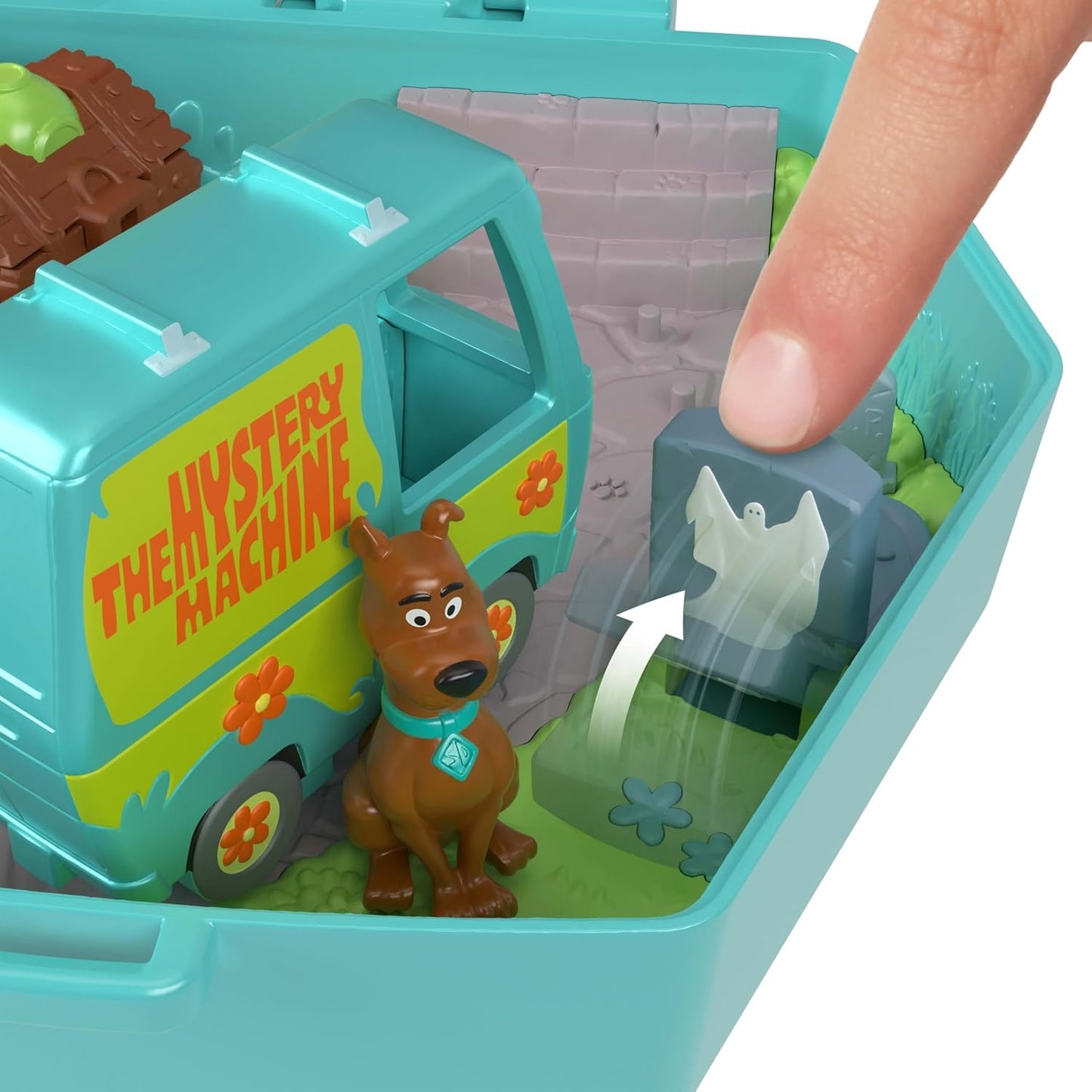 Polly Pocket x Scooby-DOO Partnership Casket, Mini Dolls and Playset, Scooby-DOO and Velma Dinkley Dolls, Mystery Machine Toy Car, JKC85