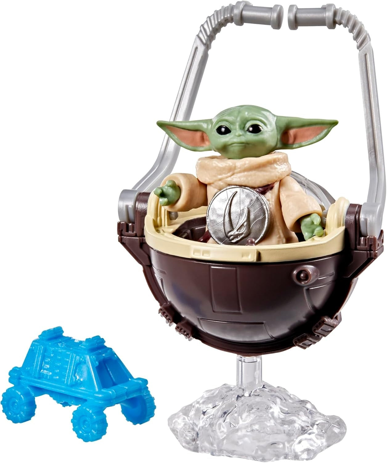STAR WARS ActionVerse Grogu 1.3-Inch (4.5-Inch Scale) Action Figure & Accessories, Reusable Accessory Storage Rack, Toys for Boys & Girls Ages 4+