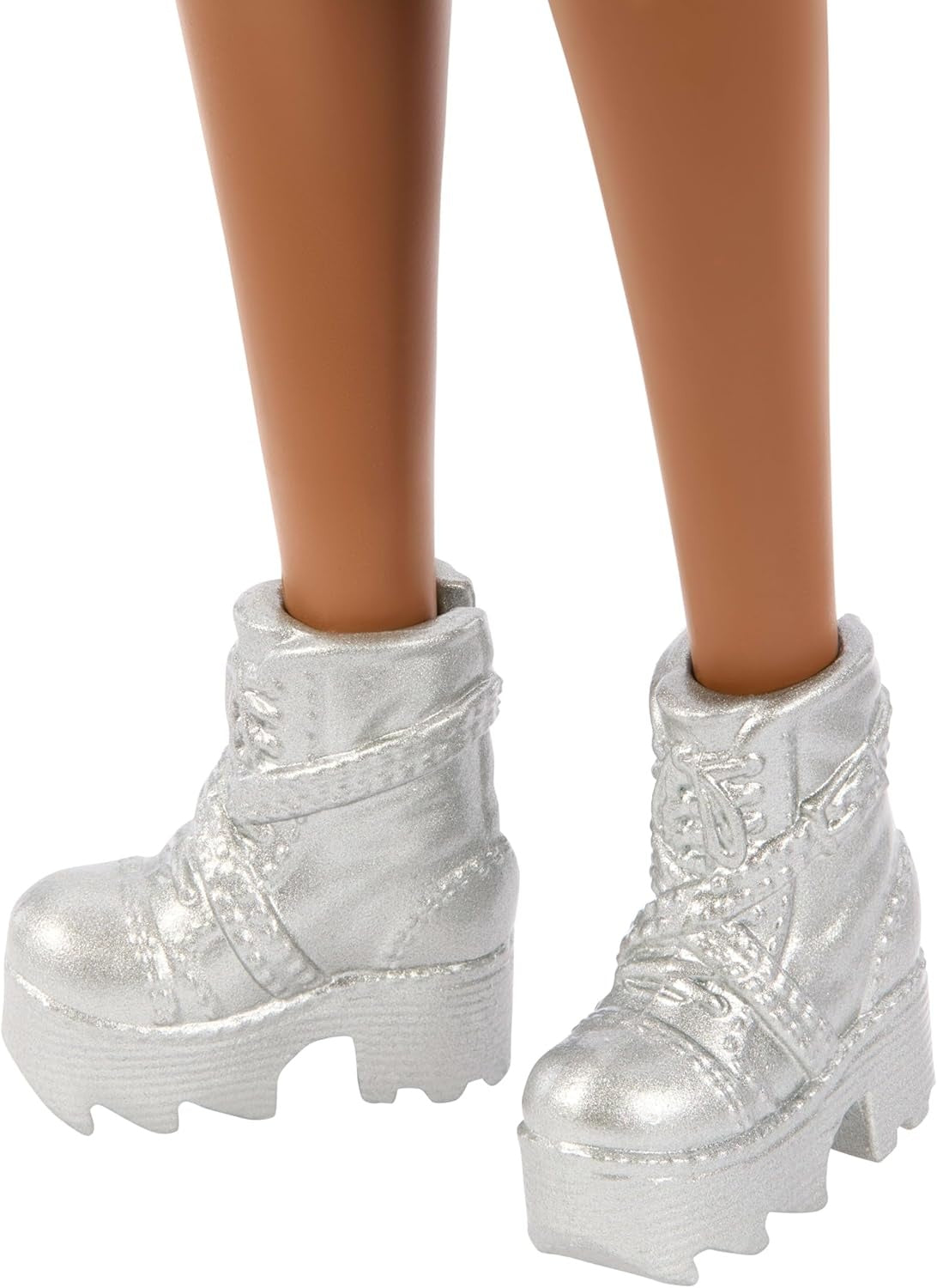 Barbie Fashionistas Style Doll #248 with Black Hair, Wearing Blue Floral Shorts with Blue Floral Tank Top, Silver Shoes